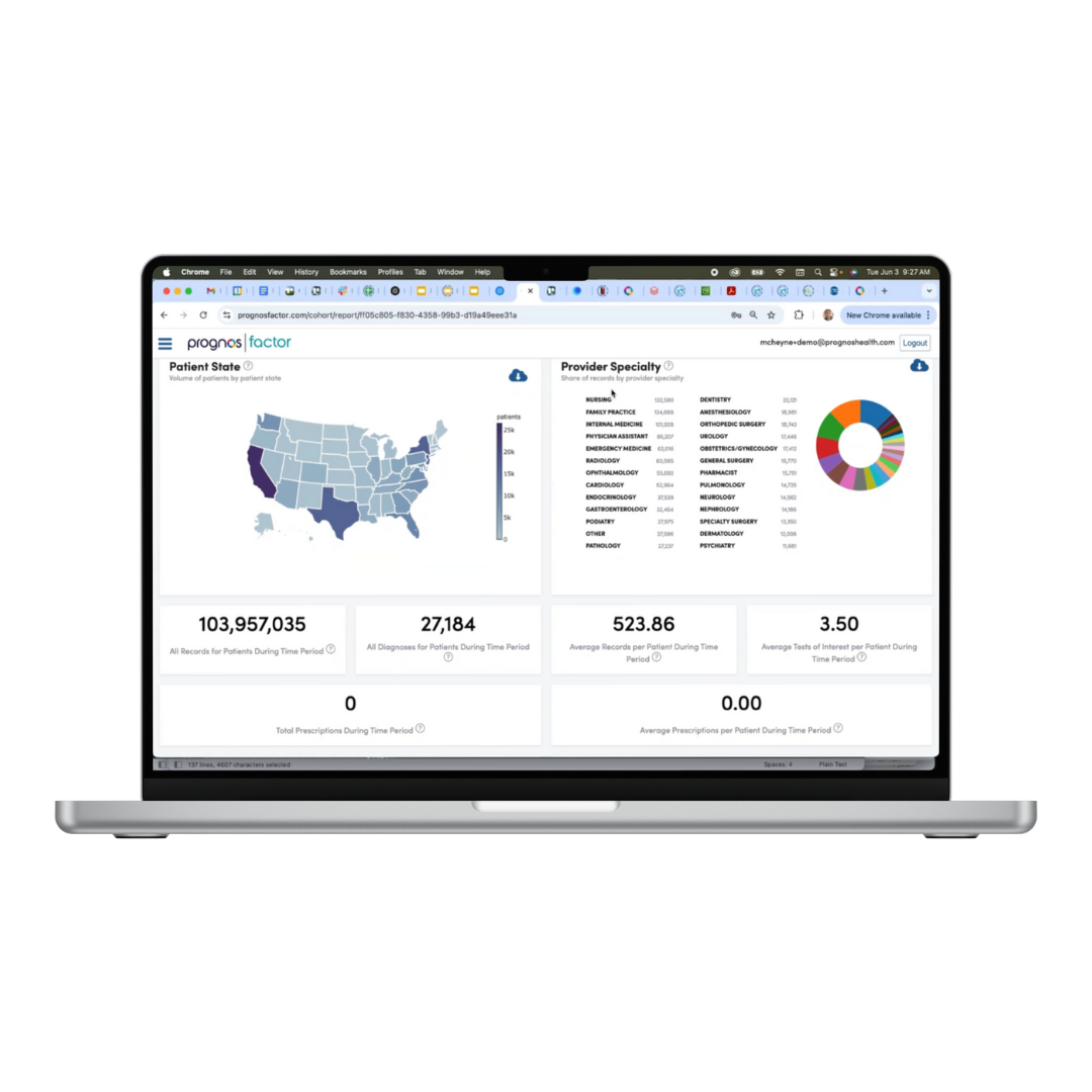 Prognos Cohort Designer Macbook Mock-up